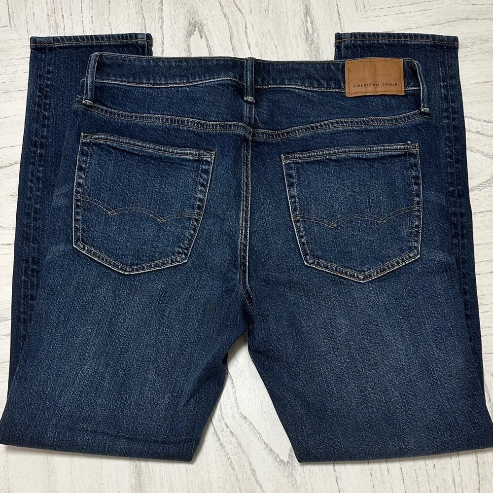 American Eagle Outfitters Men's Dark Blue Skinny Jeans - Picture 4 of 6